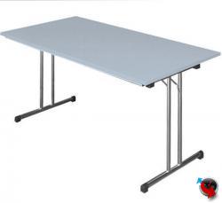 Klapptisch lichtgrau/alu silber 1400 x 700 mm